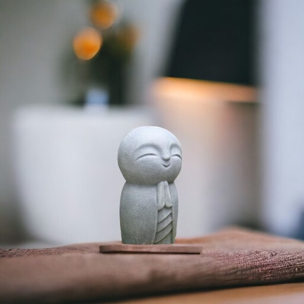 Schattige kleine Jizo-standbeeld, de perfecte kleine Jizo-boeddha, schattige kleine Boeddha voor uw huis of tuin buitendecoratie, kleine gelukkige monnik