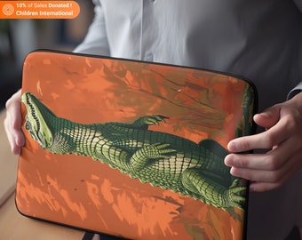 Laptop Sleeve Animal Crocodile Print, Laptop Cover, 12/13/15 inch, Protect iPad, Tablet, Laptop, MacBook, Gifts Him & Her, Birthday Gift, D2