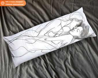 Dakimakura Body Pillowcase Lesbian Art, Full Body Pillow Cover, Bedroom Home Decor, Gifts For Him and Her, Gifts for Boyfriend Girlfriend,D5