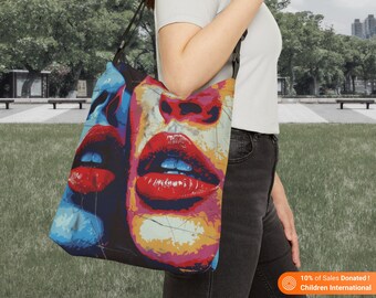 Tote Bag Lesbian Art, Shoulder Bag, Shopping Bag, Gifts for Him and Her, Gifts for Boyfriend and Girlfriend, Gifts for Wife, D9