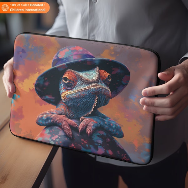 Laptop Sleeve Animal Chameleon Print, Laptop Cover, 12/13/15inch, Protect iPad, Tablet, Laptop, MacBook, Gift for Him Her, Birthday Gift,D10