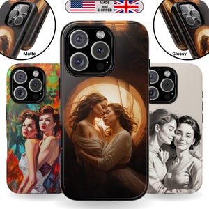 Sapphic Print Tough Case iPhone Samsung Galaxy Google Pixel Gift for Boys and Girls Lesbian Art Birthday Gift LGBT Gift for Woman Vintage