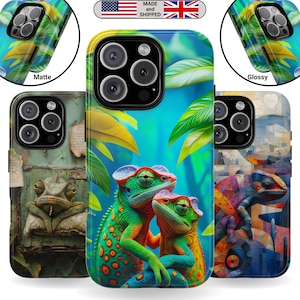 Tough Case Reptile Lizard Art Print Phone Case for iPhone Google Pixel Samsung Galaxy Birthday Gift for Mom Friends and Family Digital Art