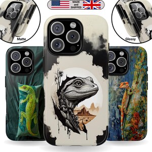 Amphibian Art Phone Case for Google Pixel iPhone Samsung Galaxy Animal Print Gift for Boyfriend Girlfriend Gift for Reptile Lovers Vintage