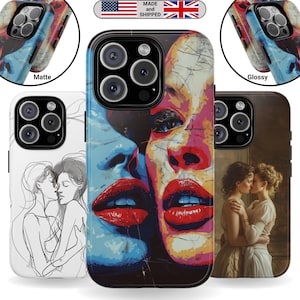 LGBT Print Art Tough Case for Samsung Galaxy iPhone Google Pixel Birthday Lesbian Gift for Men Woman Gift for Wife Husband Pop Art Design