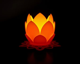 Lotus Flower Tea Light Holder - 3D Printed - Digital Download