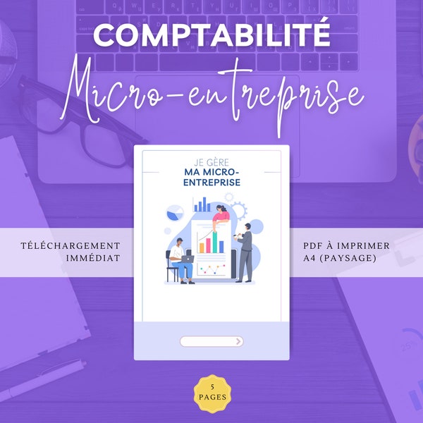 Comptabilité micro-entreprise, Auto-entrepreneur Freelance | Livre des recettes, registre des achats, résultat entreprise, URSSAF • PDF A4