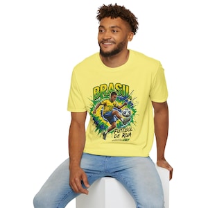 Brasil Futebol de Rua T-Shirt | Brazilian Street Soccer Soccer Player Graphic Tee image 1