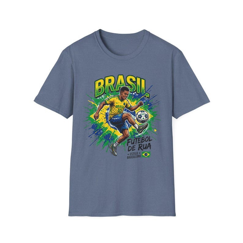 Brasil Futebol de Rua T-Shirt | Brazilian Street Soccer Soccer Player Graphic Tee image 10