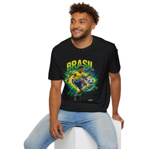 Brasil Futebol de Rua T-Shirt | Brazilian Street Soccer Soccer Player Graphic Tee image 17