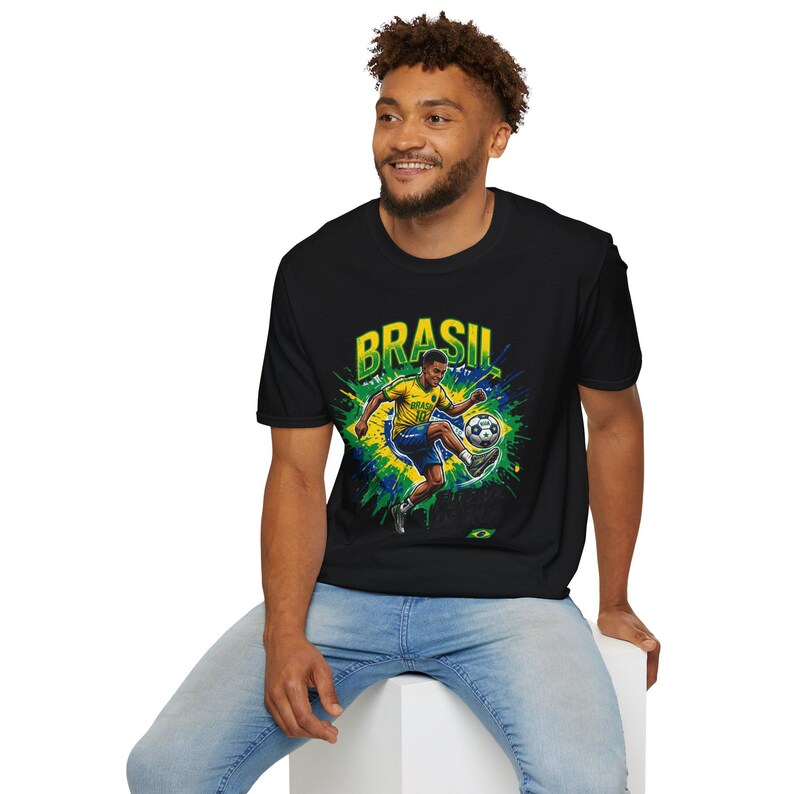 Brasil Futebol de Rua T-Shirt | Brazilian Street Soccer Soccer Player Graphic Tee image 17