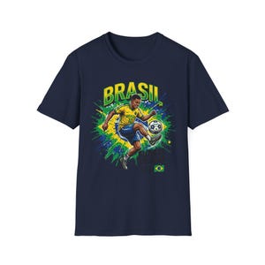 Brasil Futebol de Rua T-Shirt | Brazilian Street Soccer Soccer Player Graphic Tee image 12