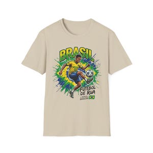 Brasil Futebol de Rua T-Shirt | Brazilian Street Soccer Soccer Player Graphic Tee image 4
