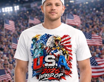 USA Eagle Statue of Liberty Soccer World Cup Tee | American Flag Patriotic Shirt