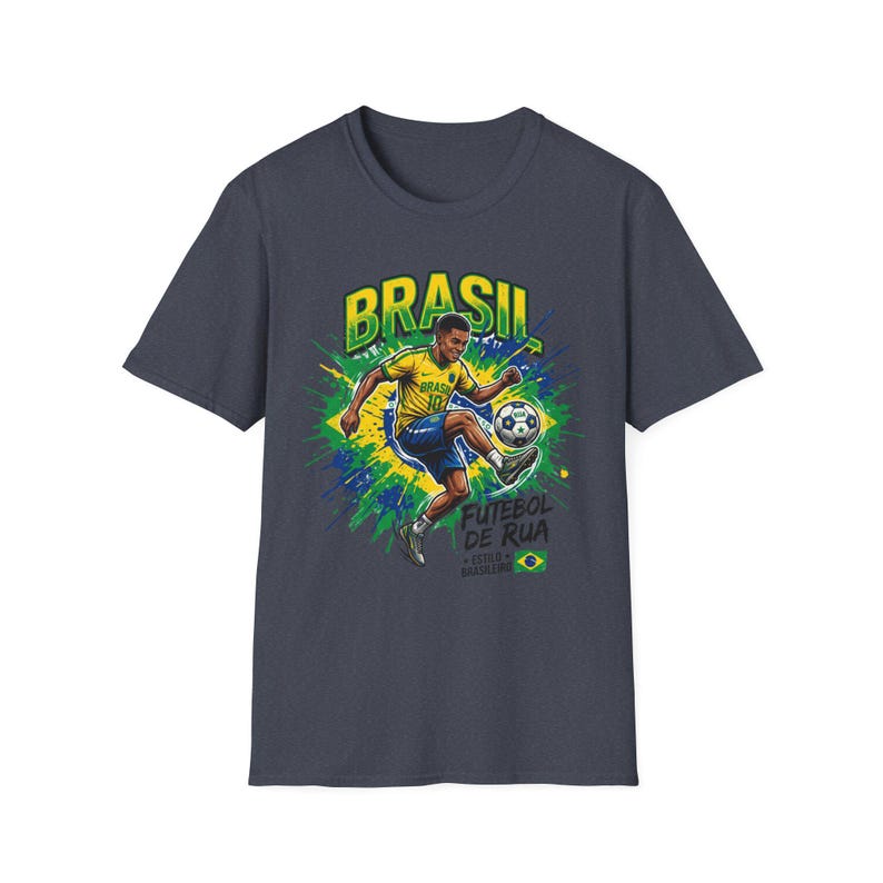 Brasil Futebol de Rua T-Shirt | Brazilian Street Soccer Soccer Player Graphic Tee image 13