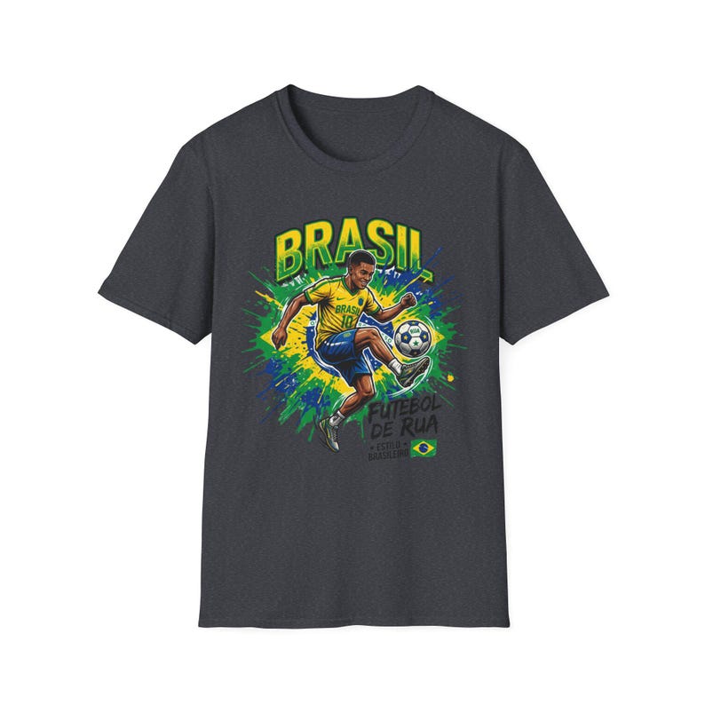 Brasil Futebol de Rua T-Shirt | Brazilian Street Soccer Soccer Player Graphic Tee image 11