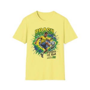 Brasil Futebol de Rua T-Shirt | Brazilian Street Soccer Soccer Player Graphic Tee image 8