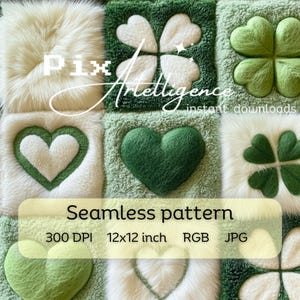 3D-karierte Glücksklee-nahtlose Wiederholungsmuster-Druckdatei, Sublimations-Digitalpapierdesign, St Patrick's Day kariertes Kleeblatt