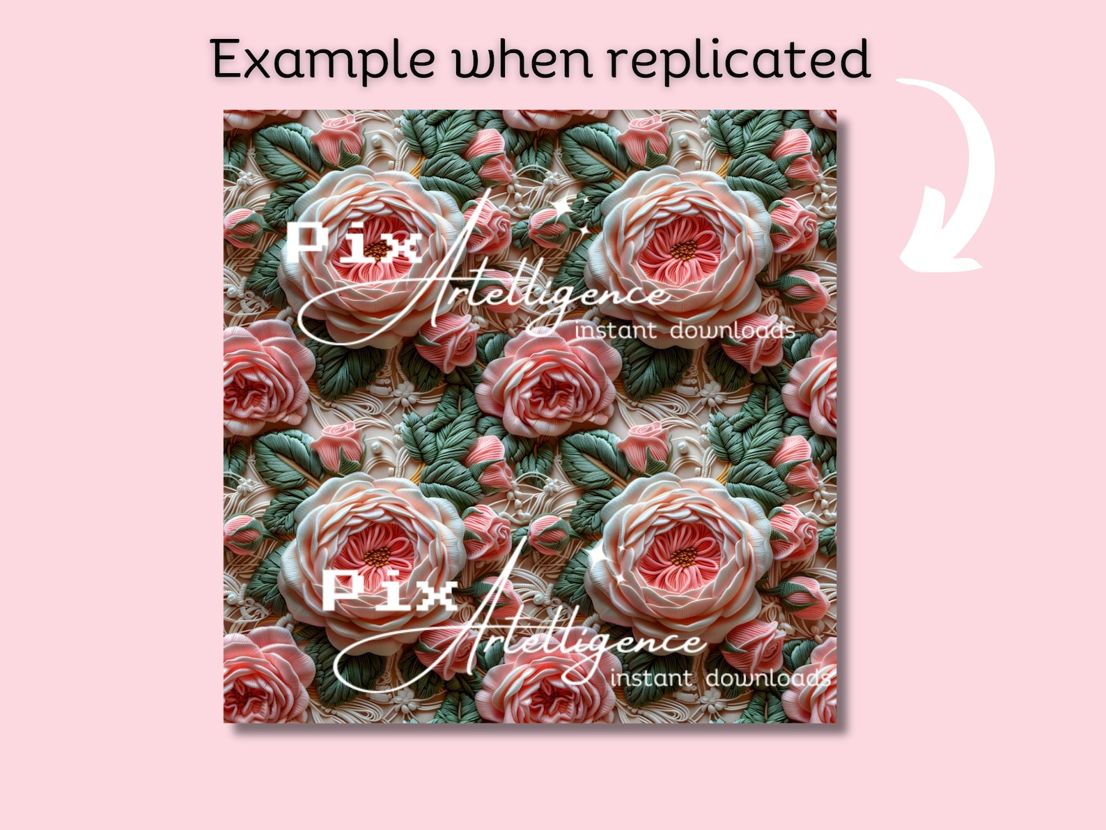 3D English Rose Seamless Pattern: Cottagecore Floral Print (digital) - Etsy