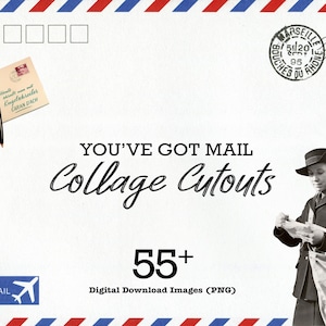55+ Vintage Mail Collage Elements, HQ PNG Clipart, Collage Image Bundle, Vintage Collage Image, Retro Collage Maker, DIY Collage Creator Kit