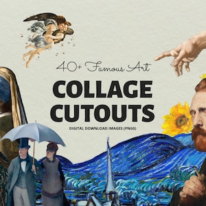 Famous Painting Collage Elements, HQ PNG Clipart, Collage Image Bundle, Vintage Collage Images, Retro Collage Maker, DIY Collage Creator Kit