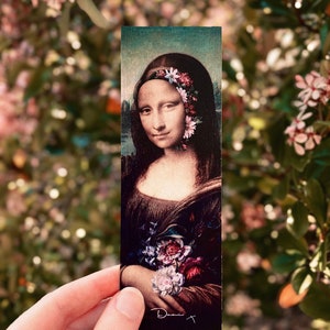 Mona Lisa Bookmark, Fine Art Book, Dark Academia, Gift for Art Teacher, Leonardo Da Vinci Painting, Art Student Gift, Reading Accessories
