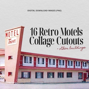 Vintage Motel Collage Elements, HQ PNG Clipart, Collage Image Bundle, Vintage Collage Images, Retro Collage Maker, DIY Collage Creator Kit