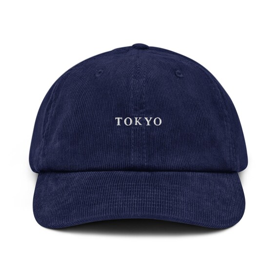 Tokyo Embroidered Corduroy Cap, 100% Cotton Hat in Multiple