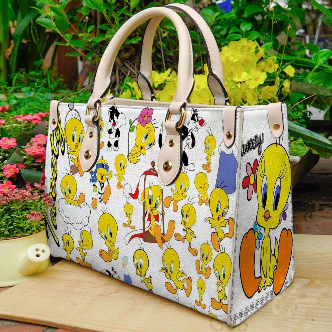 Tweety Bird Women Leather HandBag, Vintage Tweety Bags