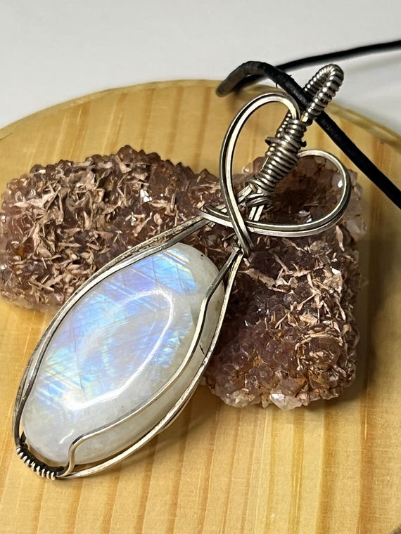 925 SS Rainbow Moonstone Pendant