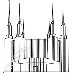 LDS Washington DC Temple svg, Cricut, Lightburn, Glowforge, laser, temple, contours, gravure, travaux manuels et loisirs.