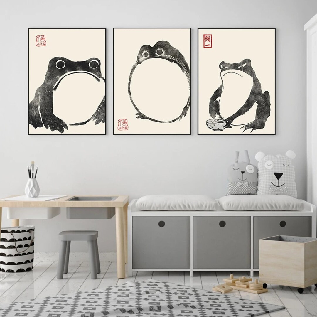 Japan Art Matsumoto Hoji Frog Sad Frog Art Print Japanese Woodblock ...