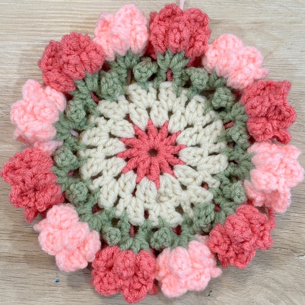 Flower Coaster Crochet Pattern PDF with YT tutorial