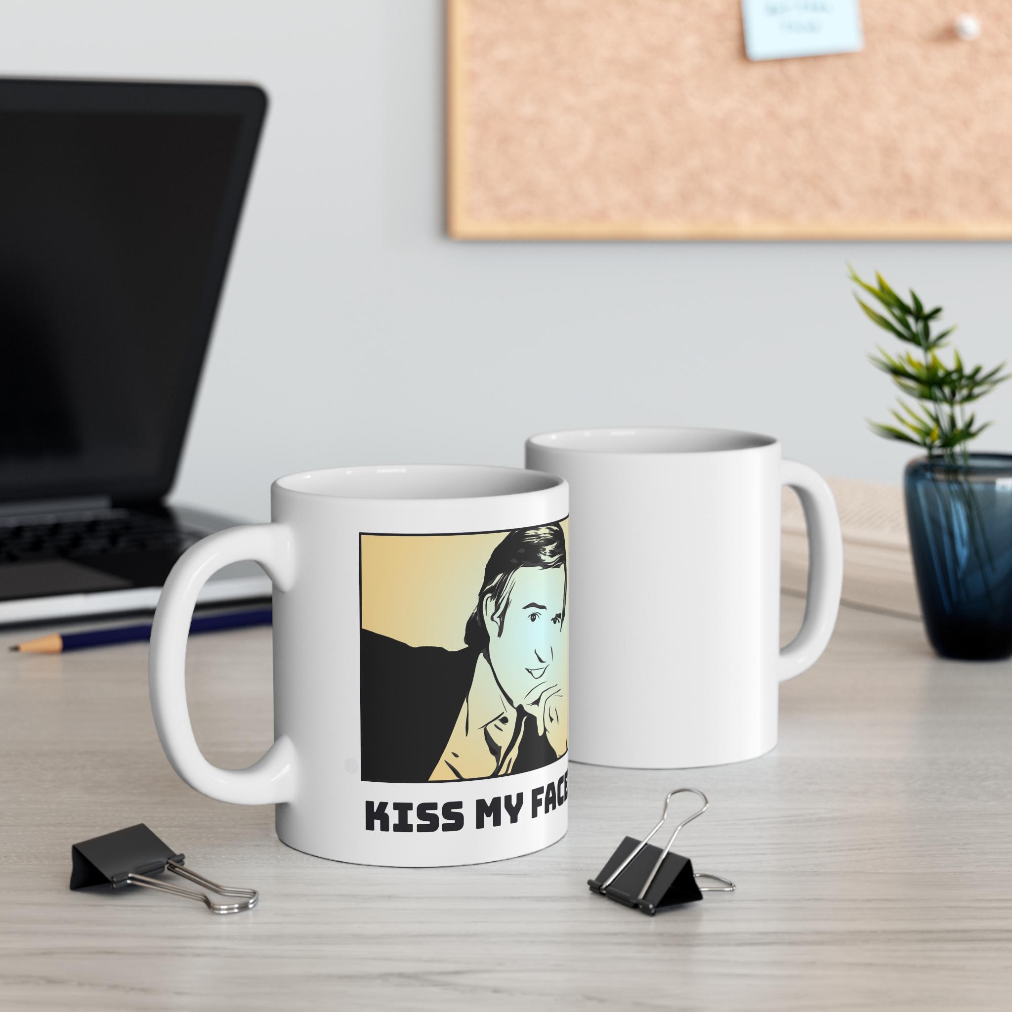Alan Partridge Mug | Kiss My Face Quote | Funny British Comedy Gift | Alan Partridge Fan Merchandise