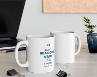 Freddie Mercury Inspired Mug - Channel Your Inner Legend with This Inspirational Music Cup | Queen Fan Gift | White Coffee Mug | 11oz Mug