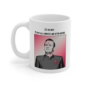 Taza de enano rojo de Rimmer / Taza con cita divertida / Bastardo absoluto y absoluto / Regalo de comedia de ciencia ficción / Taza para fanático de la televisión británica