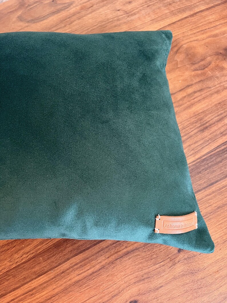 Cushion in Bottle Green velvet colour
