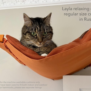 Machine washable soft fleece pet cushions in 30+ colours. Sized to fit indoor & outdoor cat hammocks (hammock on separate listing)