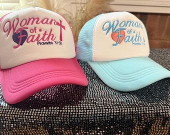 Cappello da camionista religioso - Cappello con fede ricamato, regalo cristiano significativo