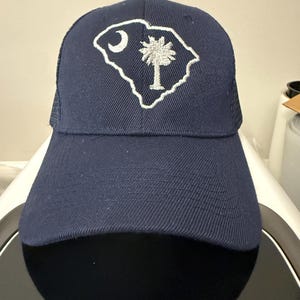South Carolina Embroidered Hat – State Outline Cap, Custom SC Gift, Southern Pride Hat, Adjustable