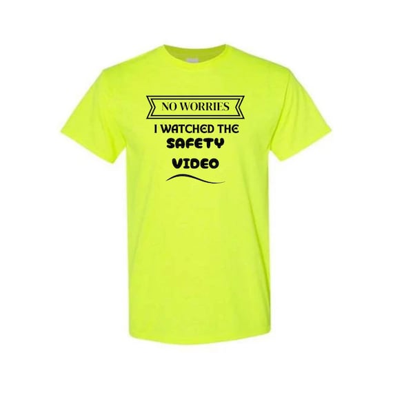 Custom Safety T-shirts With Logo, FUNNY, Safety Green, Orange