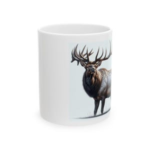 Majestic Elk Ceramic Mug | Nature Lover Gift, Coffee Mug, Wildlife Decor, Animal Lover Mug, Gift for Him, Eco-Friendly Mug