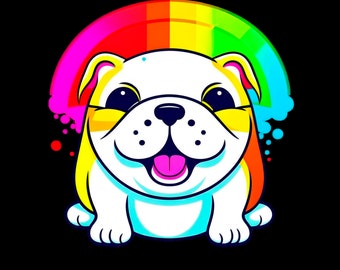 Bulldog Rainbow Sticker