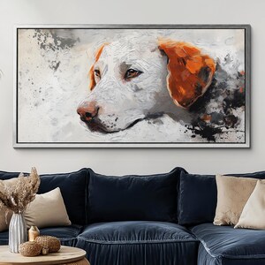 Colorful Labrador Retriever Dog Canvas Wall Art, Abstract Modern Oil Painting, Pet Art Gift, Framed Canvas Print, Home Decor Living Bedroom