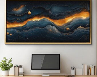 Abstract Black and Grey Canvas Wall Art - Elegant Modern Paint Brush Stroke Decor for Office or Living Room Canvas Art Decor Gift For Home