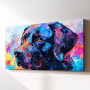 Labrador Retriever Dog Canvas Wall Art, Abstract Modern Oil Painting, Pet Art Gift, Framed Canvas Print, Home Decor Living Room Bedroom