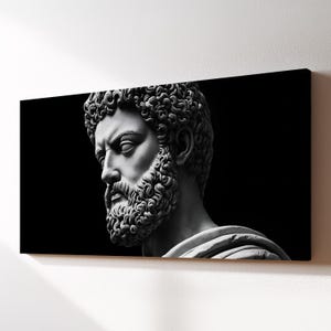 Marcus Aurelius Roman Stoic Philosopher Meditations Canvas Wall Art, Abstract Oil Painting Decor, Art Print for Home, Living Room, Bedroom