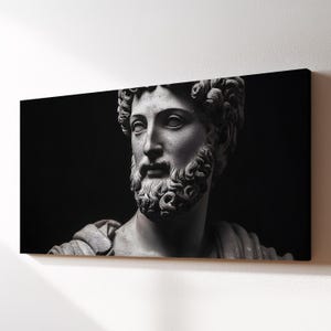 Marcus Aurelius Roman Stoic Philosopher Meditations Canvas Wall Art, Abstract Oil Painting Decor, Art Print for Home, Living Room, Bedroom