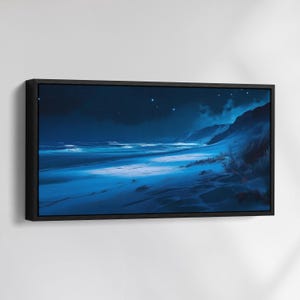 Stunning Beach Ocean Landscape Landmark Canvas Wall Art, Abstract Oil Painting Watercolor Decor, Art Print for Living Room, Bedroom, Office