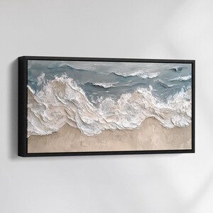 Abstract Palette Ocean Landscape Landmark Canvas Wall Art, Abstract Oil Painting Watercolor Decor, Art Print, Living Room, Bedroom, Office